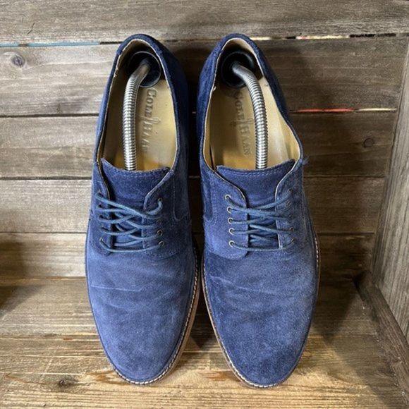 Mens Cole Haan South St Blue Suede Plain Toe Dress Derby Shoes Size 10 M‎ GUC - Picture 3 of 6